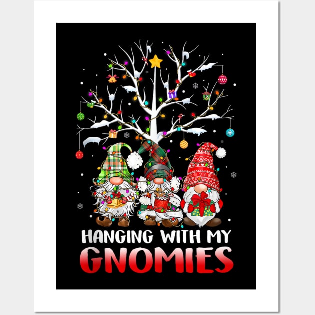 Hanging With My Gnomies - Funny Gnome Friends - Xmas Holiday Wall Art by Origami Fashion